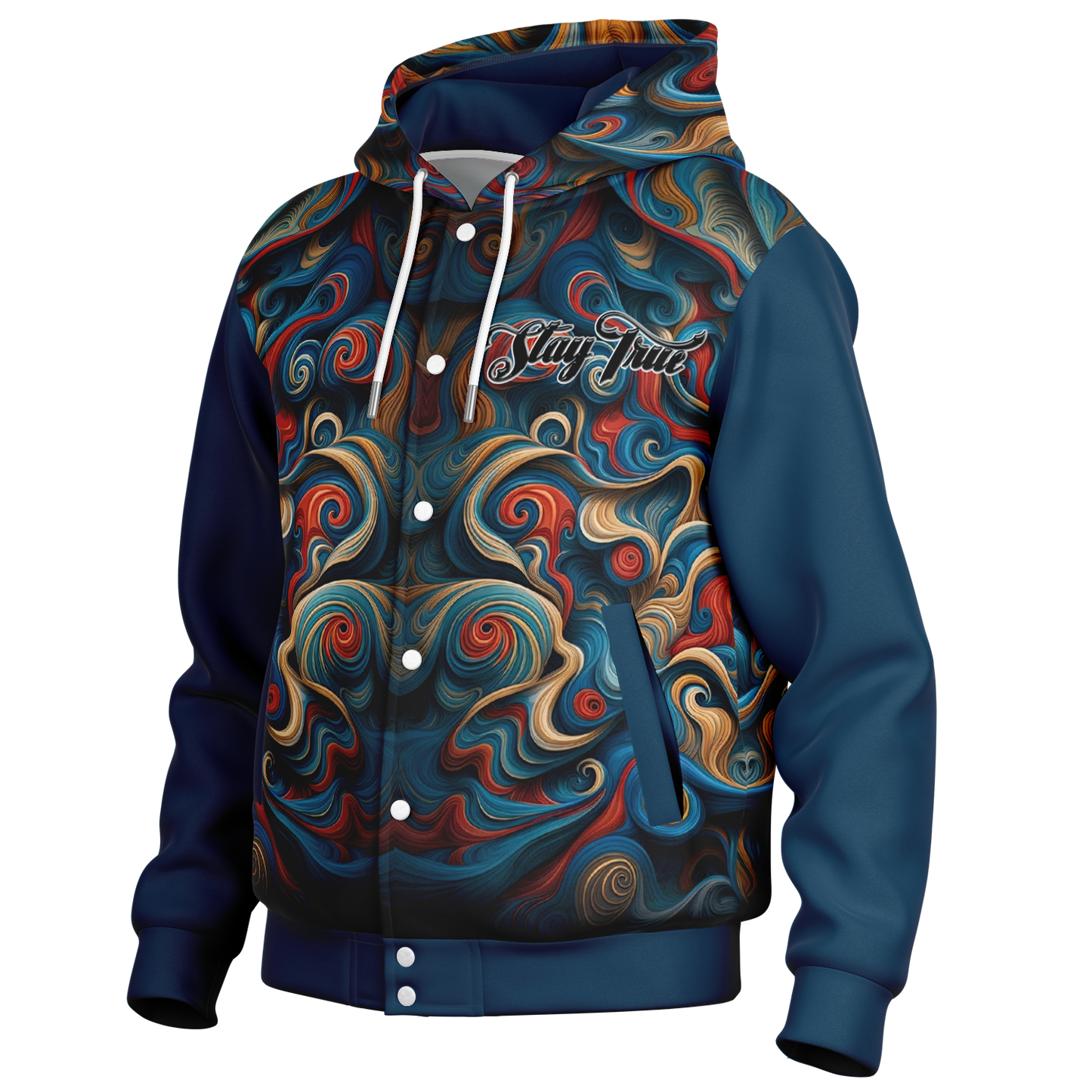 STAY TRUE™ Mercy Heavyweight Hooded Baseball Jacket