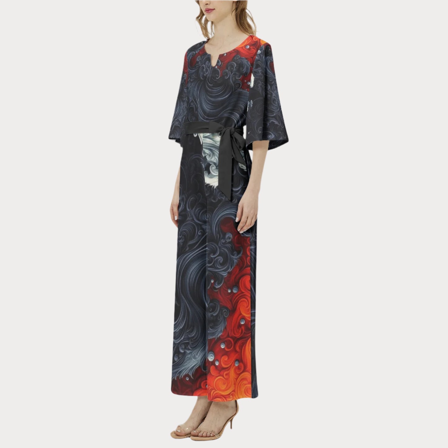 Brooklyn Republic™ Fire and Ice Dolman Belted Wide Leg Jumpsuit
