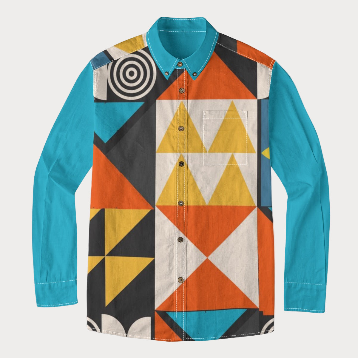 Brooklyn Republic™Aztec Immortal Men's Lapel Long Sleeve Shirt