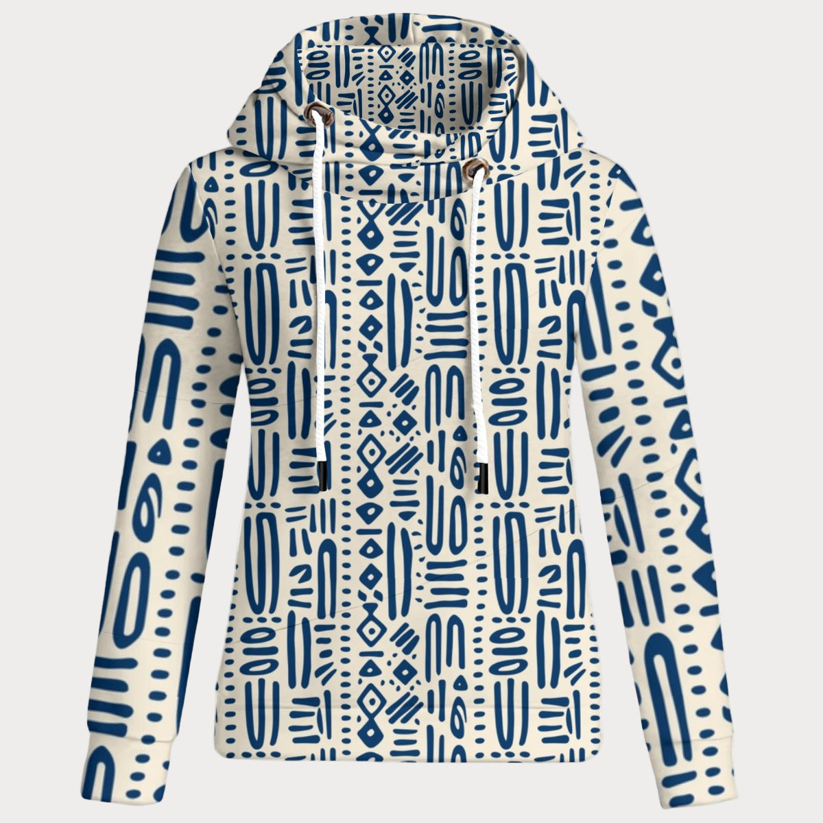 Tribe of Shabazz™ Bluu Na Nyeupe Women's Patchwork Hoodie