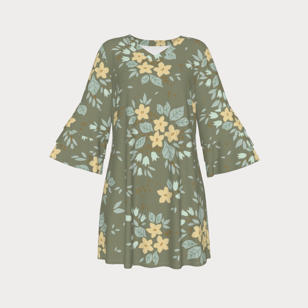 Brooklyn Republic™ Flower Garden Women's Stacked Ruffle Sleeve Dress