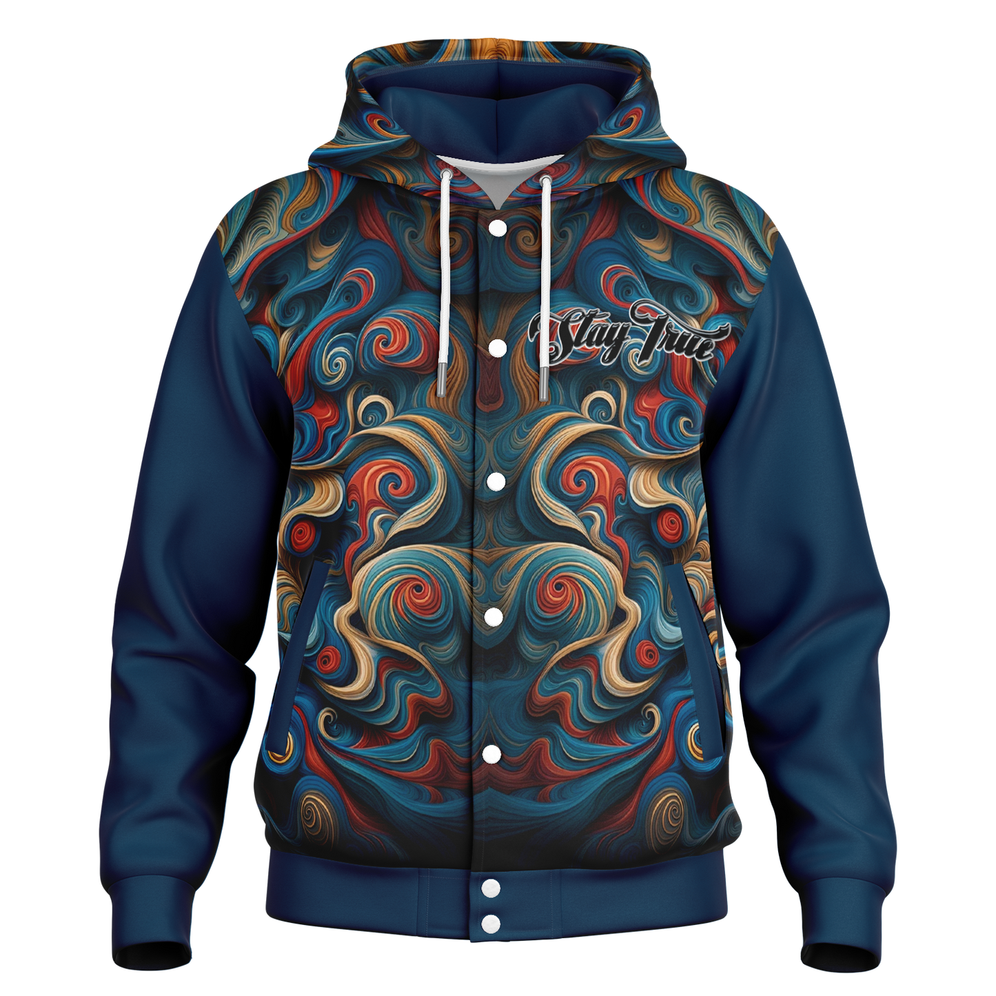 STAY TRUE™ Mercy Heavyweight Hooded Baseball Jacket