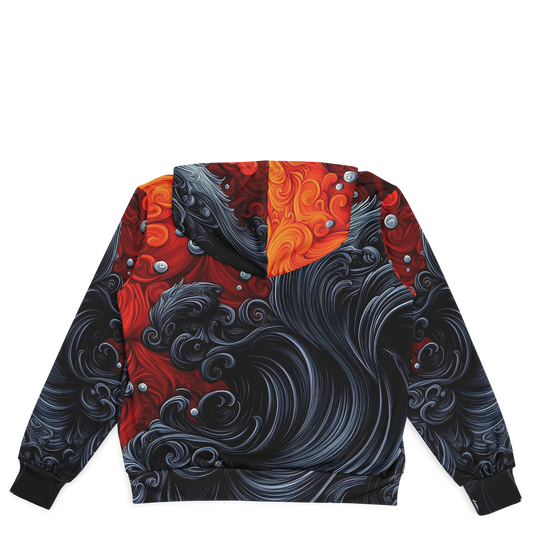 STAY TRUE™ Fire and Ice Heavyweight Hooded Baseball Jacket