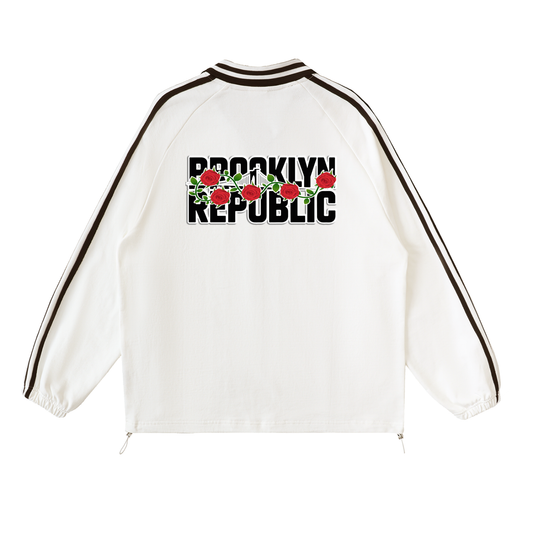 VARSITY™ "All City All-Star" Contrast Striped Lapel Collar Sweatshirt