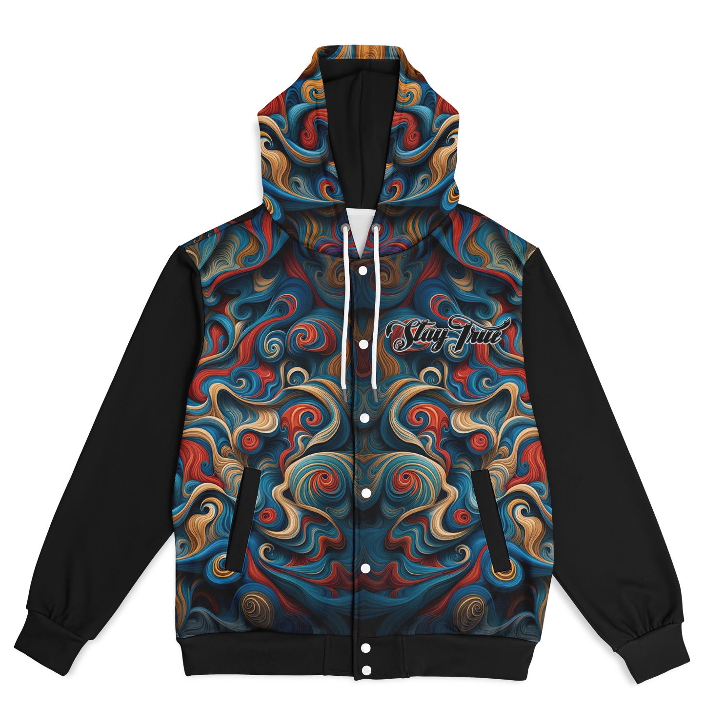 STAY TRUE™ Mercy Heavyweight Hooded Baseball Jacket