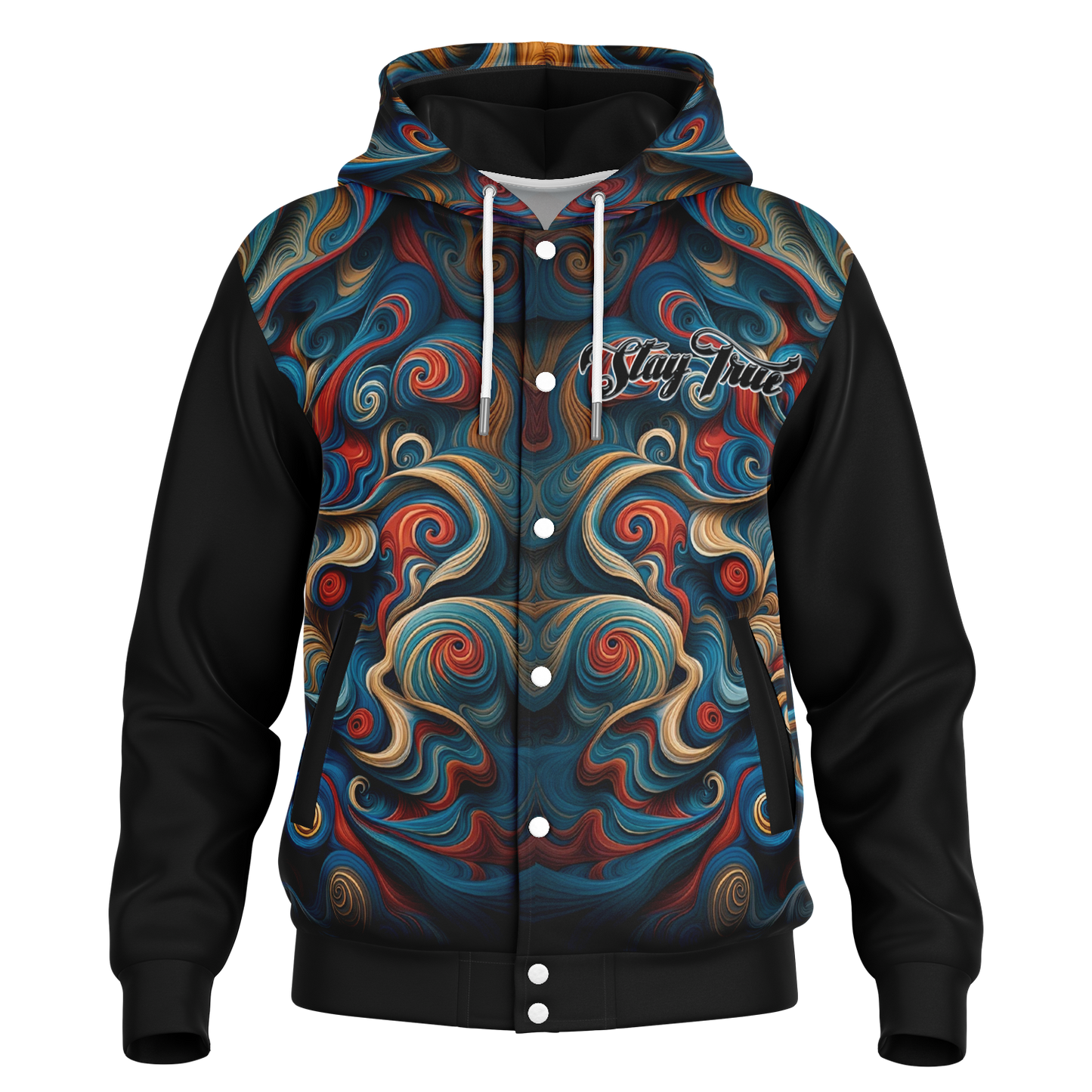 STAY TRUE™ Mercy Heavyweight Hooded Baseball Jacket