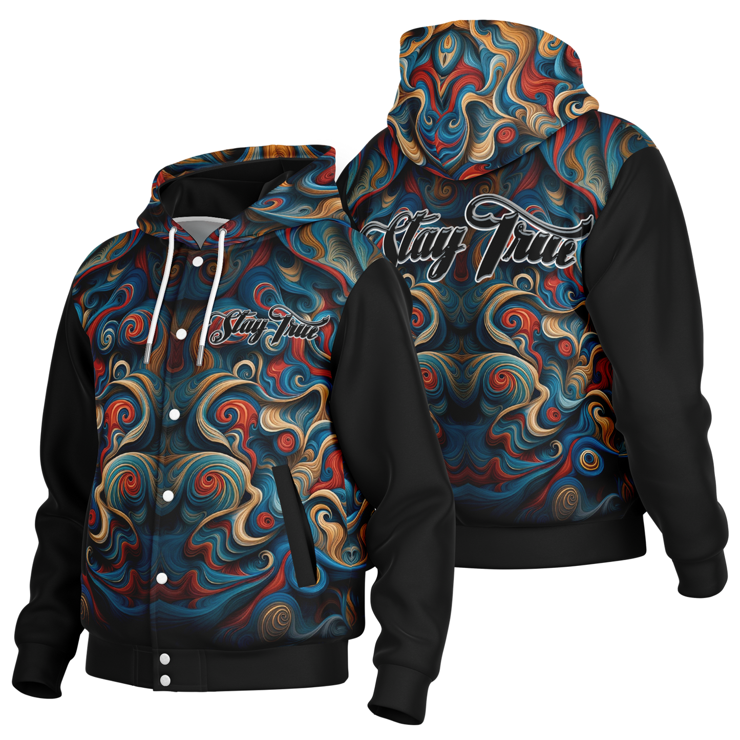 STAY TRUE™ Mercy Heavyweight Hooded Baseball Jacket