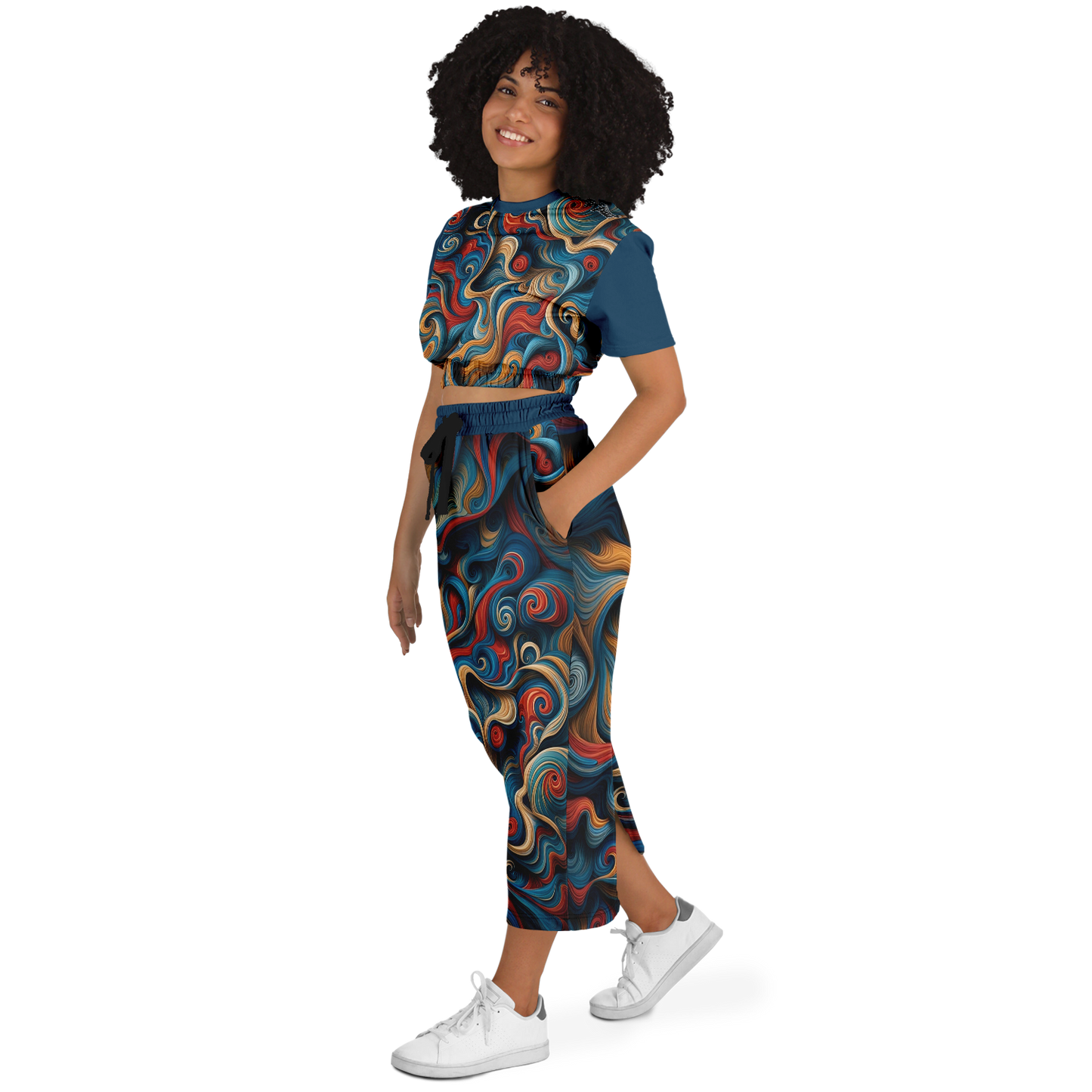 STAY TRUE™ Mercy Cropped Sleeve Sweatshirt and Long Skirt