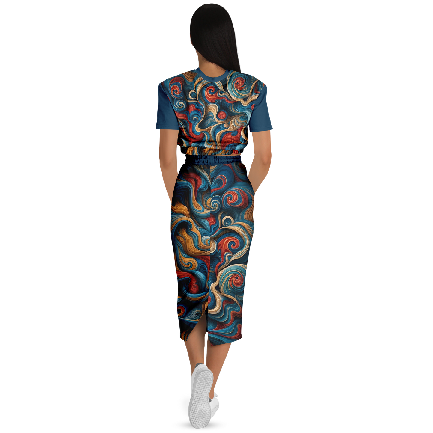STAY TRUE™ Mercy Cropped Sleeve Sweatshirt and Long Skirt