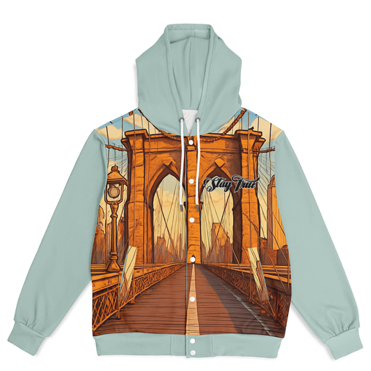 STAY TRUE™ Afternoon Stroll Hooded Baseball Jacket