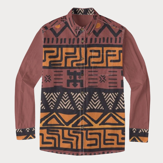 Tribe of Shabazz™ Nguo Men's Casual Lapel Long Sleeve