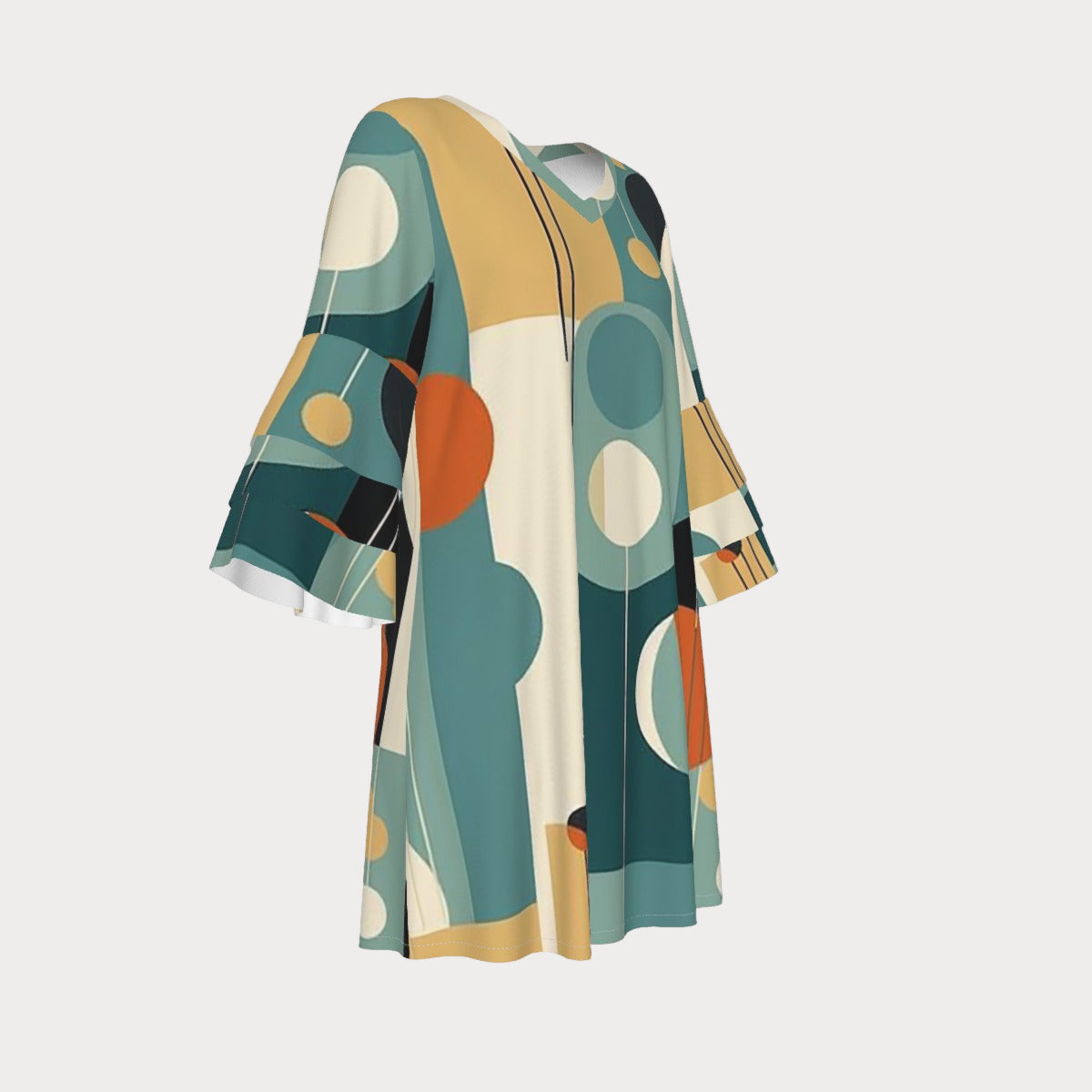 Brooklyn Republic™ Symmetric Women's Stacked Ruffle Sleeve Dress