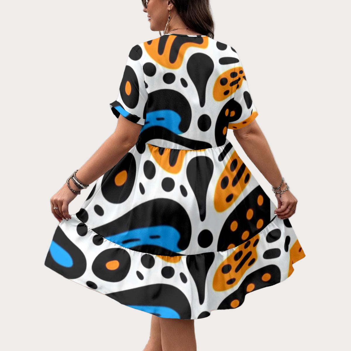 Brooklyn Republic™ Sankofa Women’s Floral V-Neck Short Sleeve Dress