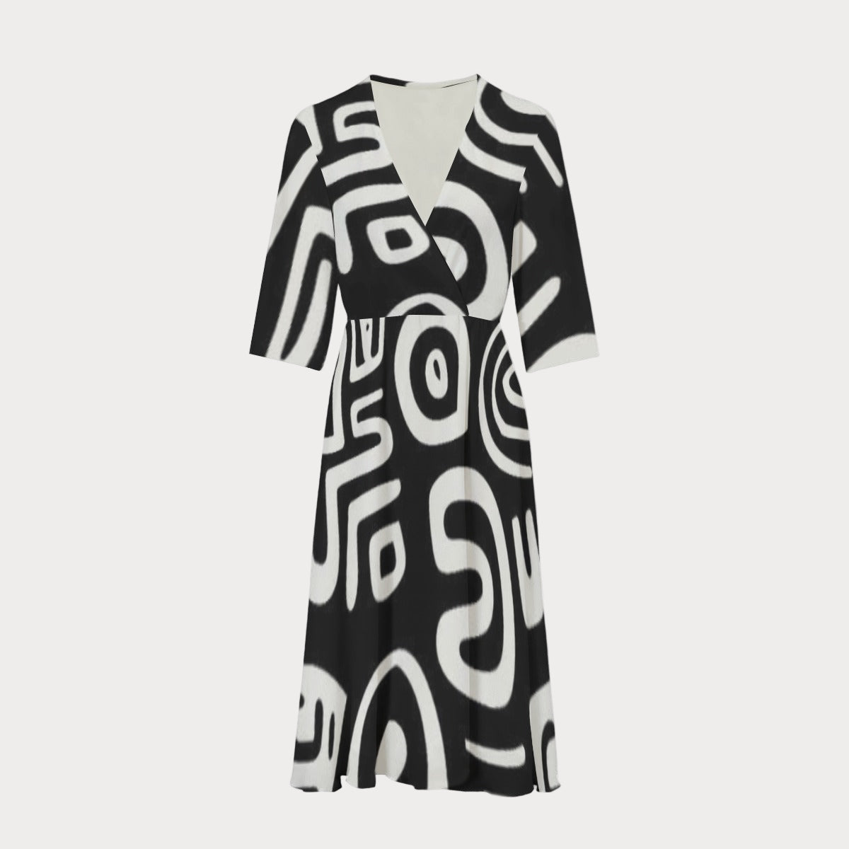 Sankofa™ Uwe Women's Knee-Length V-Neck Dress