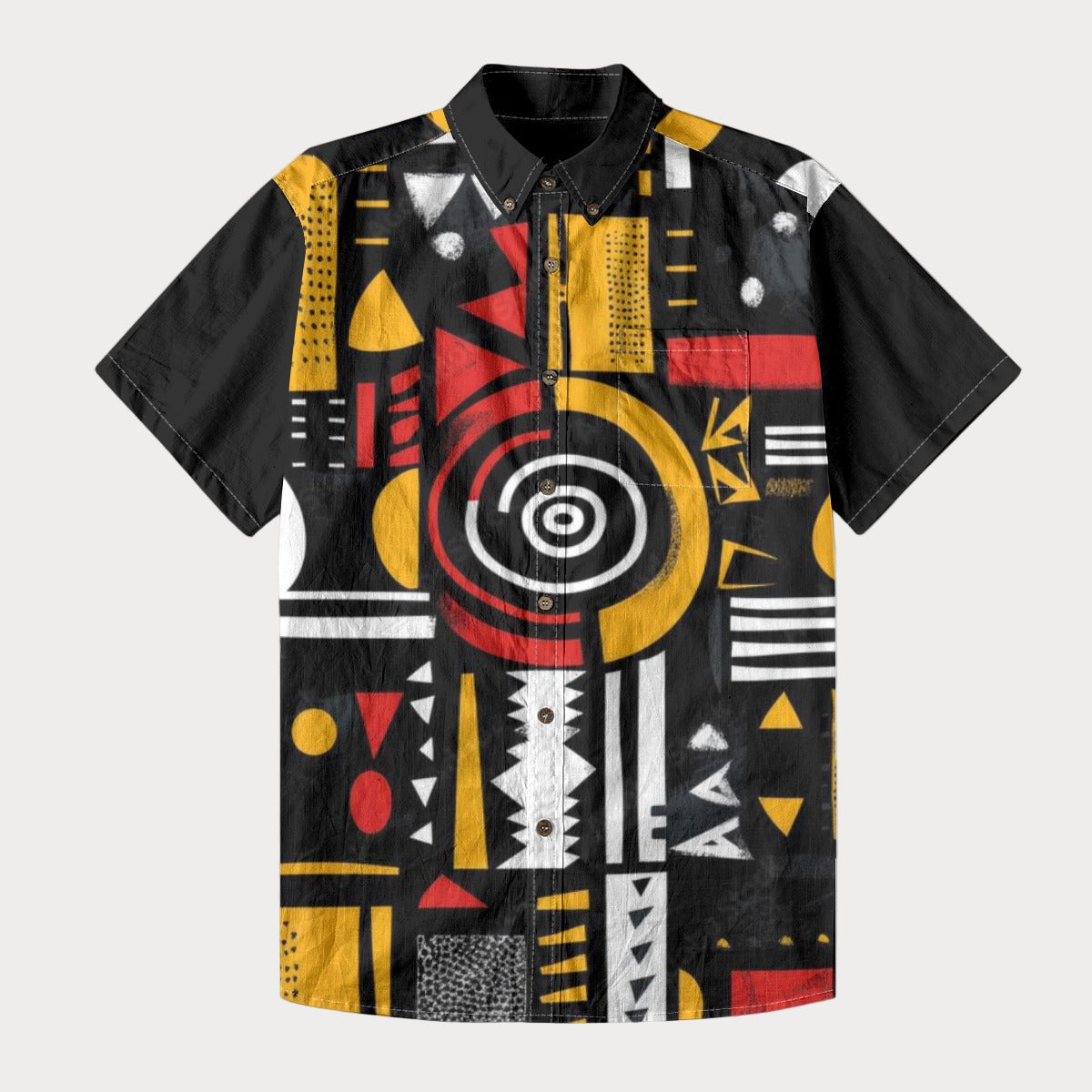 Sankofa™ Jua Katika Upeo Wa Macho Men's Breathable Cotton Shirt