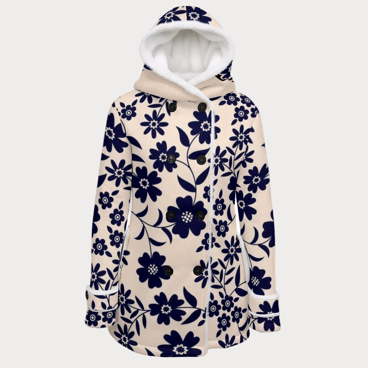 Brooklyn Republic™ Aunt Milly Fleece Lined Double-Breasted Hooded Winter Coat