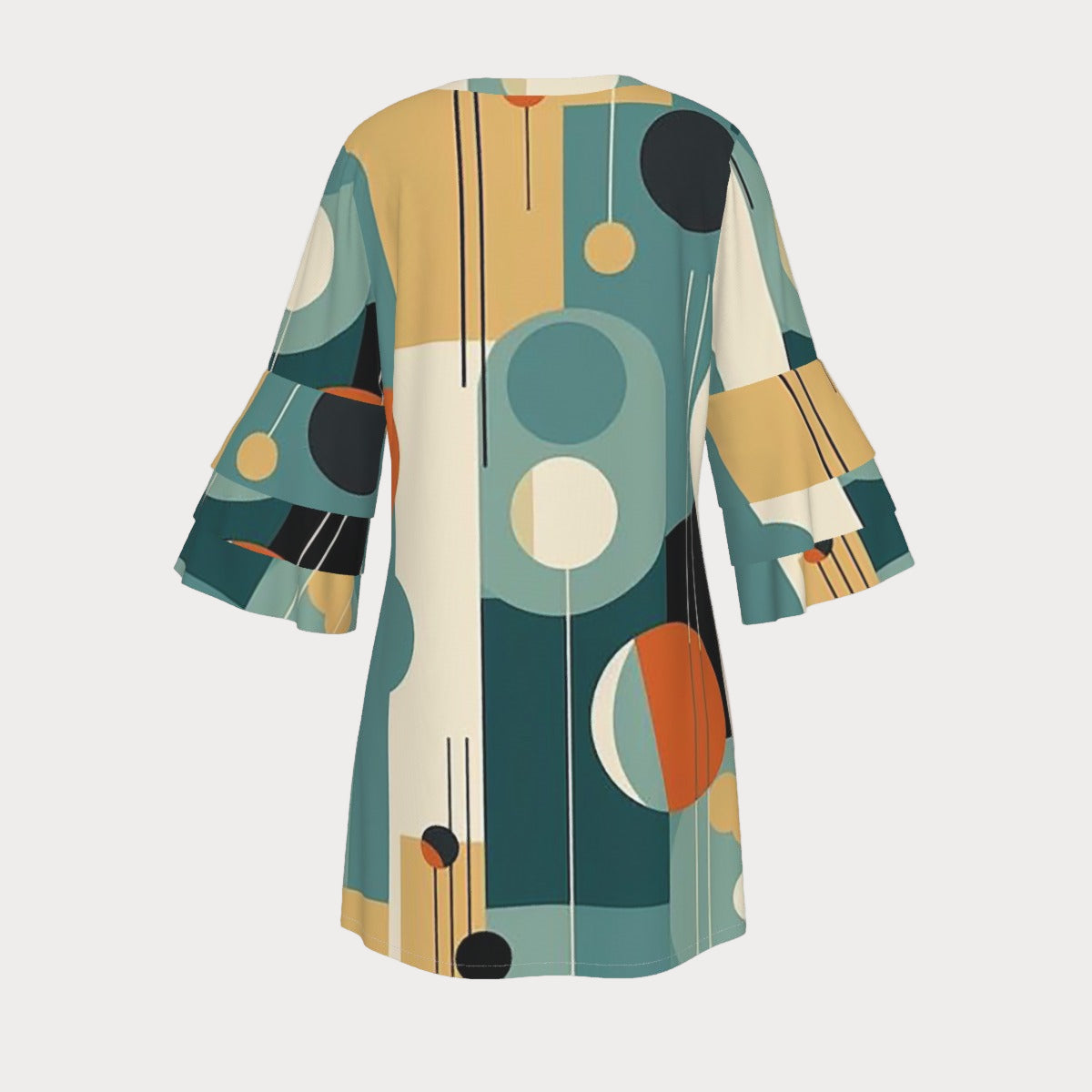 Brooklyn Republic™ Symmetric Women's Stacked Ruffle Sleeve Dress