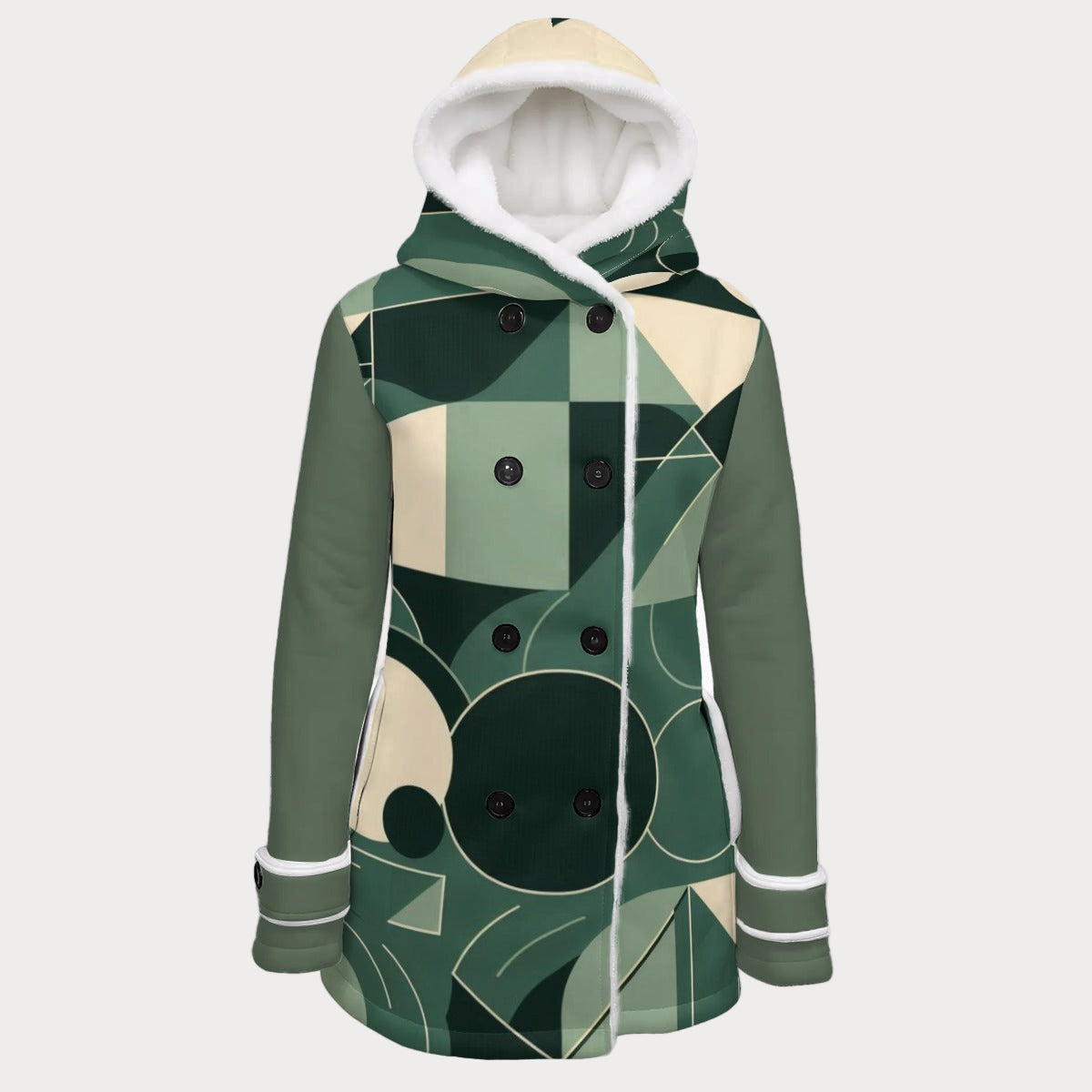 Brooklyn Republic™  Women's Envy Hooded Double-Breasted Fleece Winter Coat