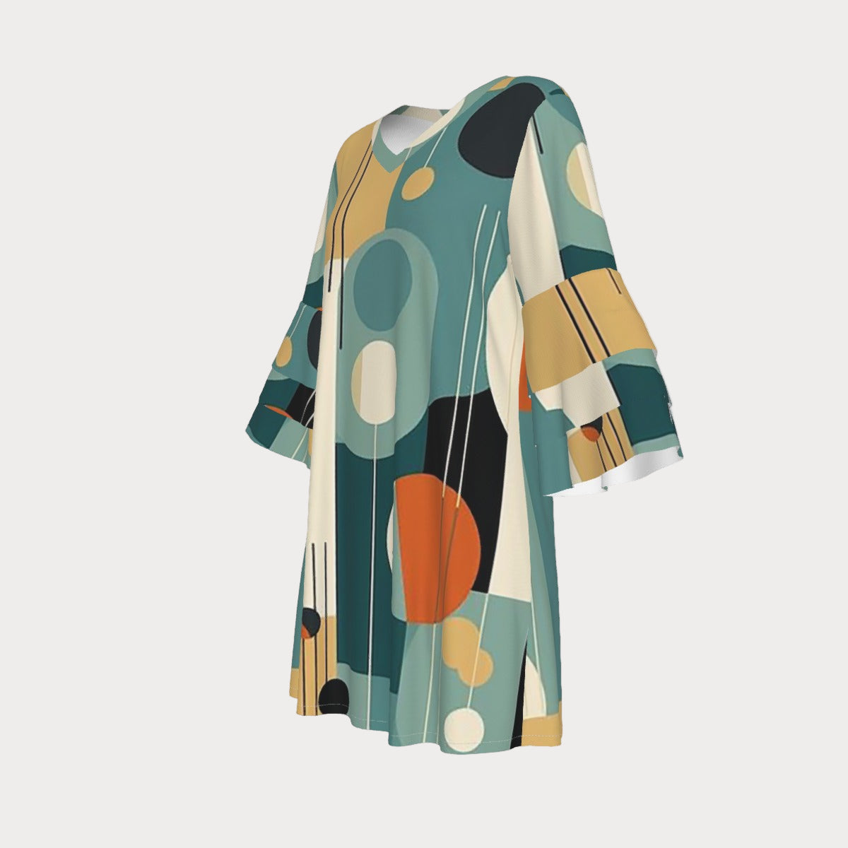 Brooklyn Republic™ Symmetric Women's Stacked Ruffle Sleeve Dress