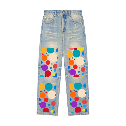 Brooklyn Republic™ "Sunshine" Sun Fade Raw Hem Denim Jeans