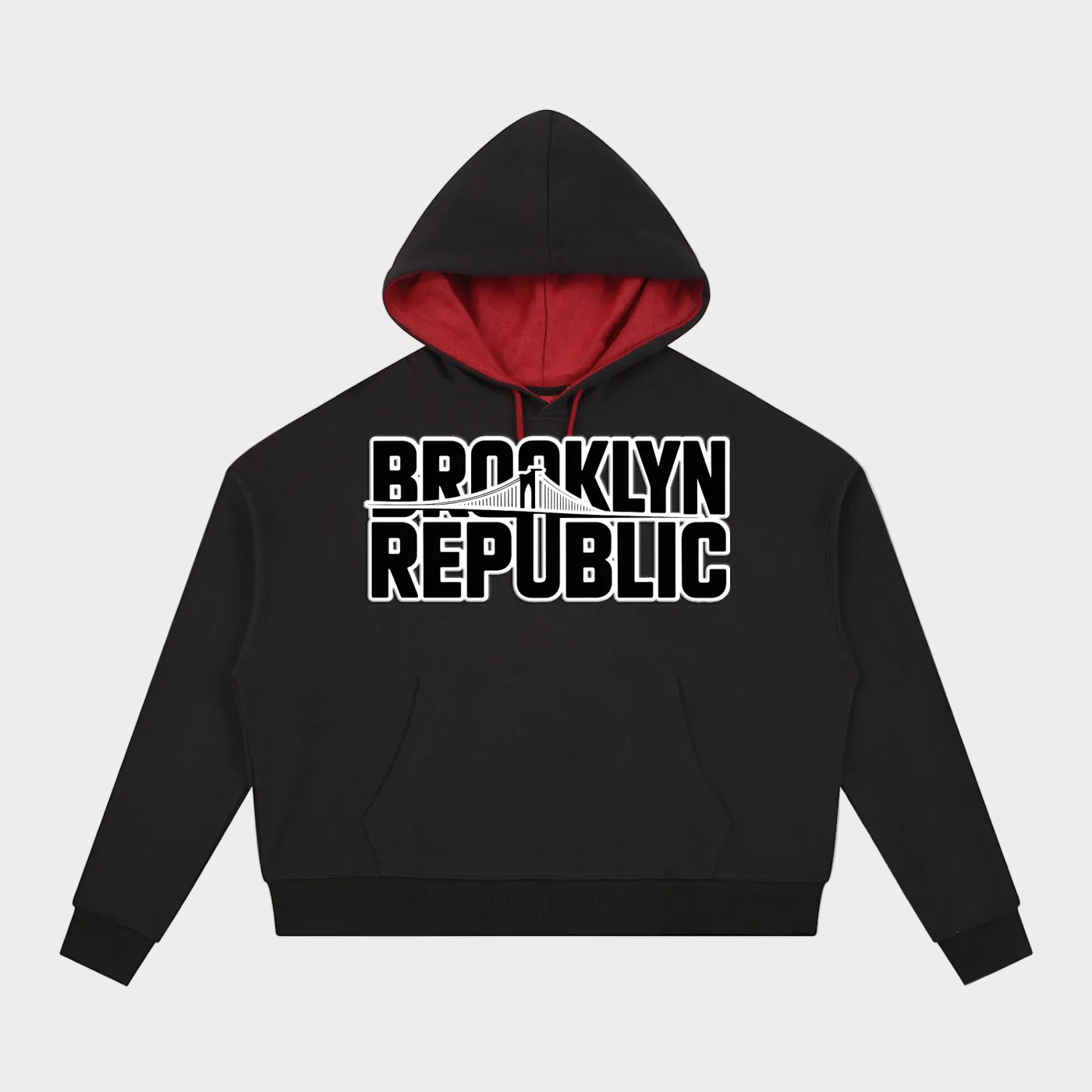 Brooklyn Republic™ Essential Brooklyn Contrast Drawstring Hoodie