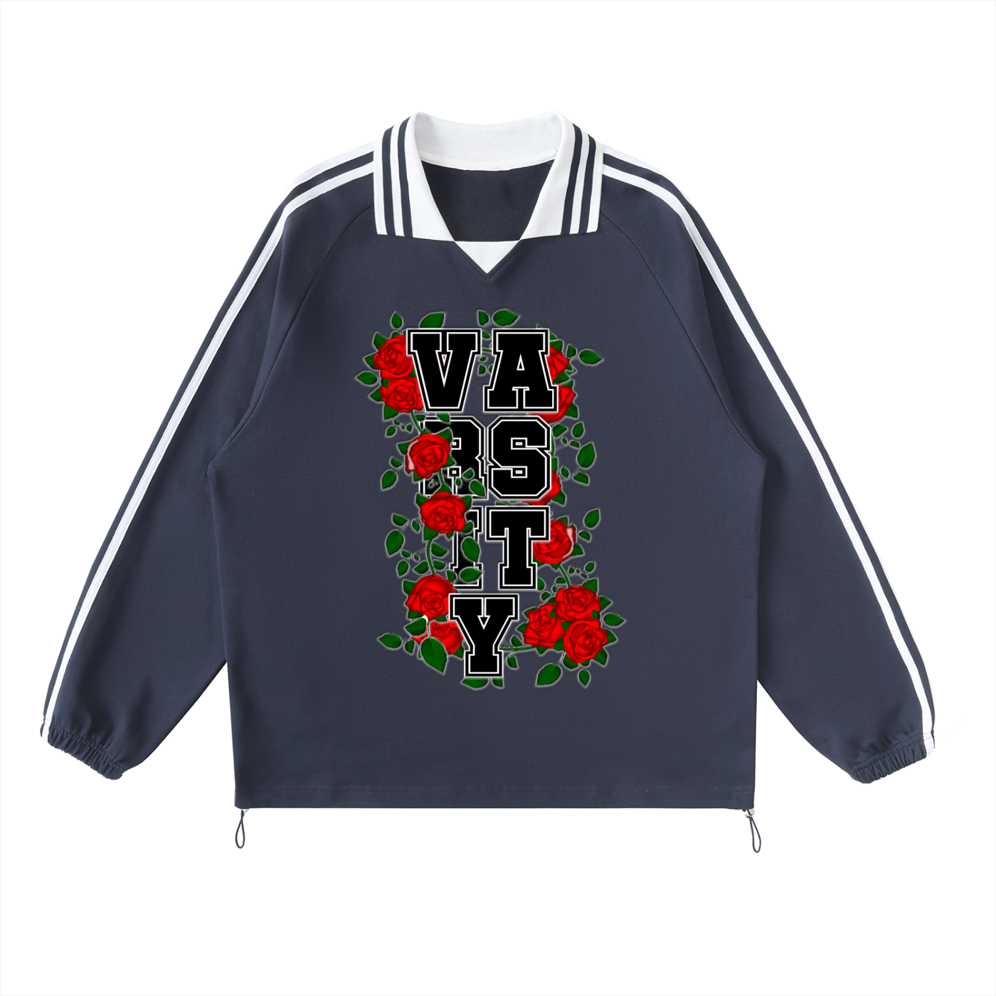 VARSITY™ "All City All-Star" Contrast Striped Lapel Collar Sweatshirt