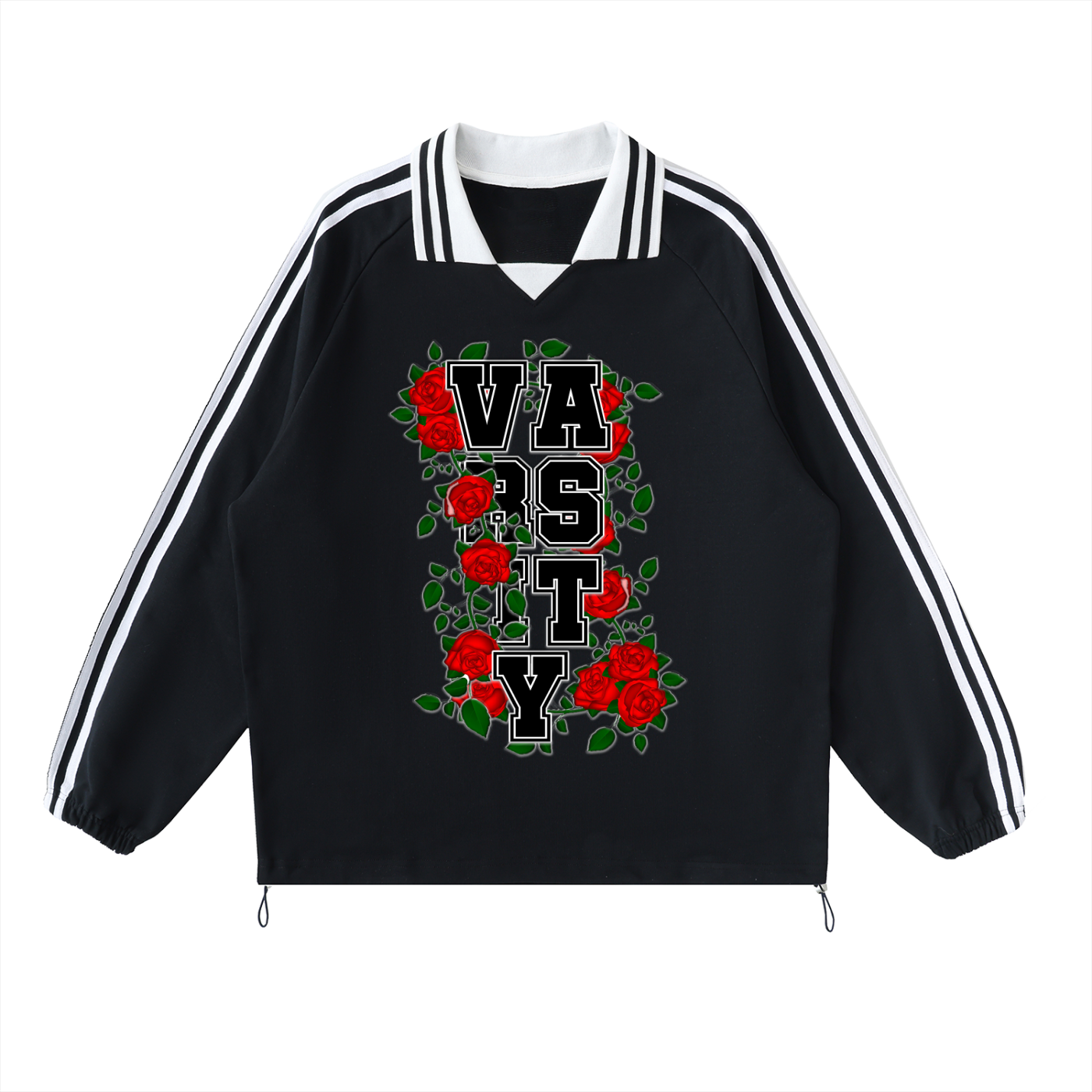 VARSITY™ "All City All-Star" Contrast Striped Lapel Collar Sweatshirt