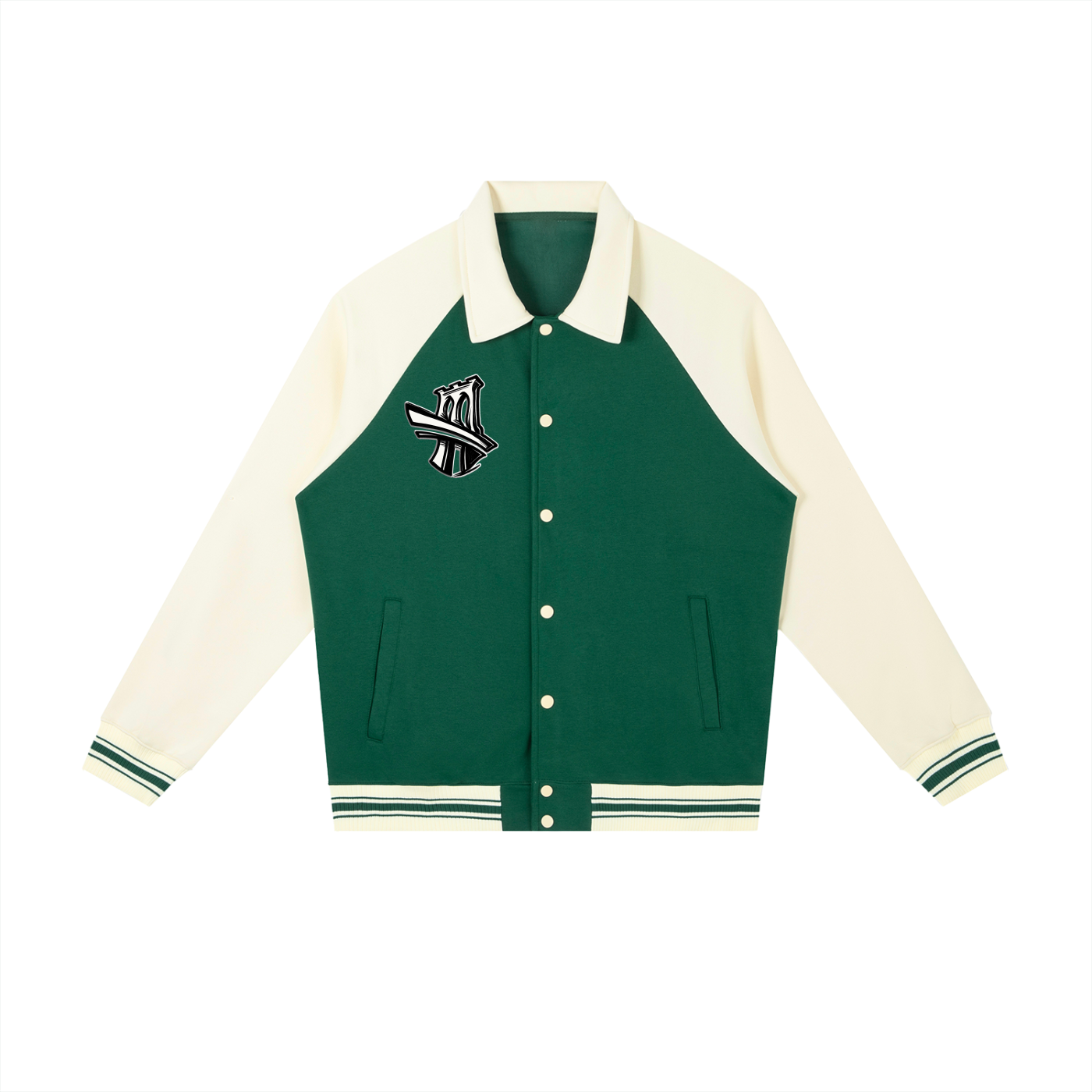 Brooklyn Republic™ "The Varsity" Contrast Raglan Sleeve Baseball Jacket