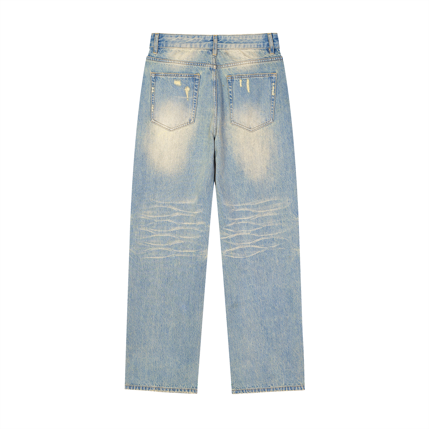 Brooklyn Republic™ "Sunshine" Sun Fade Raw Hem Denim Jeans