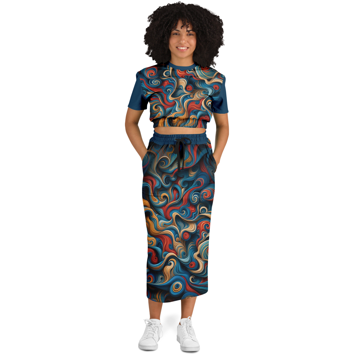 STAY TRUE™ Mercy Cropped Sleeve Sweatshirt and Long Skirt
