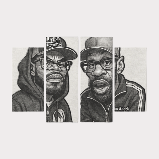 Brooklyn Republic™ "Uncle Mef & Uncle Red" 4 Piece Canvas Wall Painting