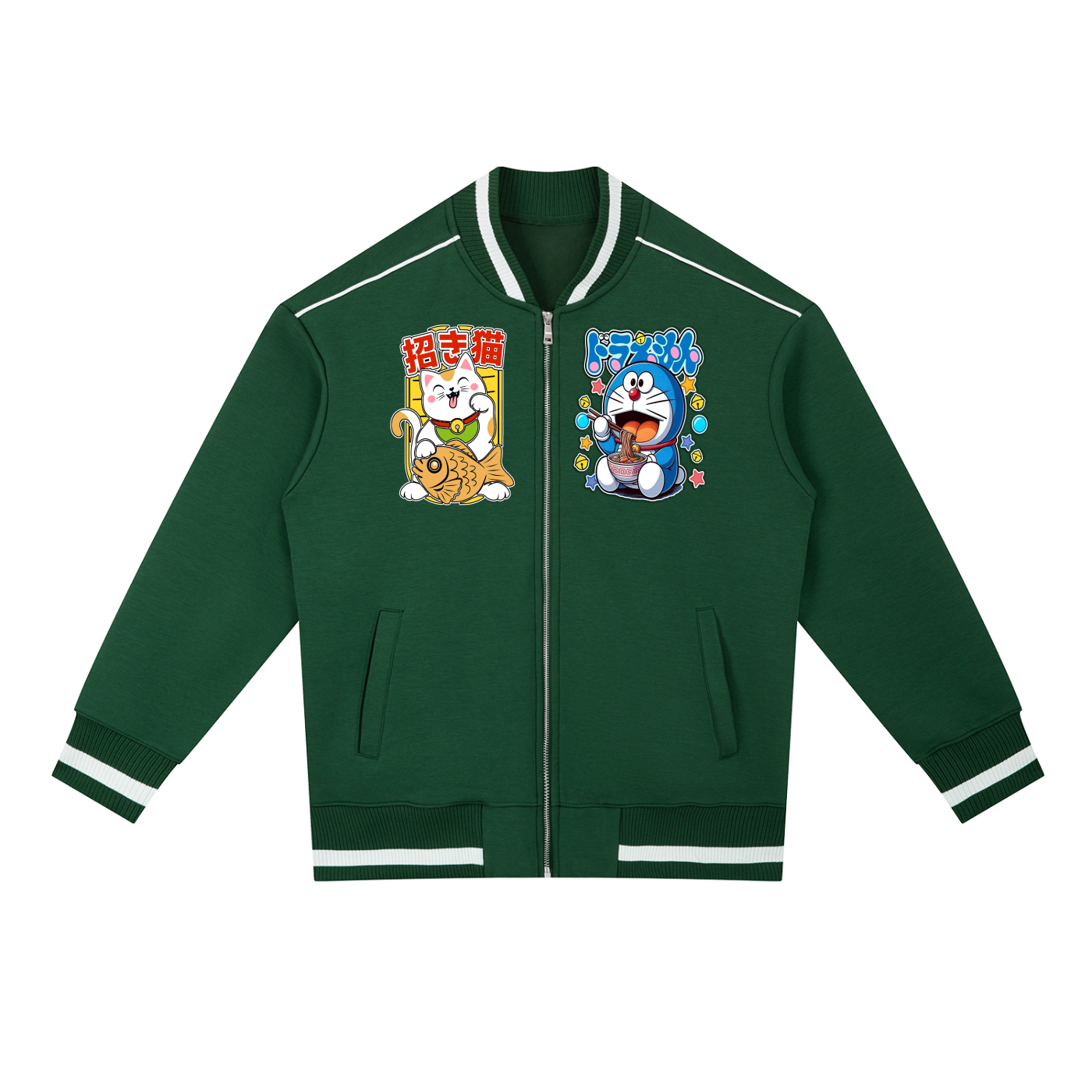 Brooklyn Republic™  "Tommy Yommi Goochi" Contrast Piping Zip Bomber Jacket