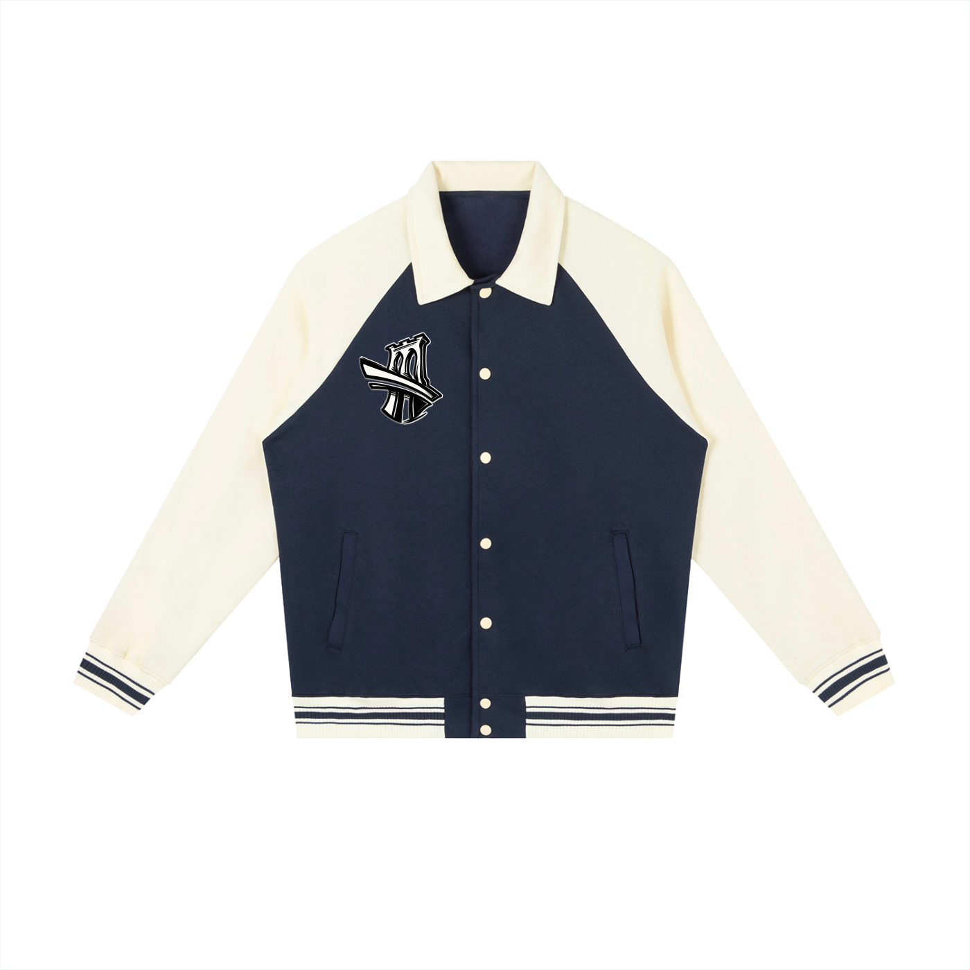 Brooklyn Republic™ "The Varsity" Contrast Raglan Sleeve Baseball Jacket
