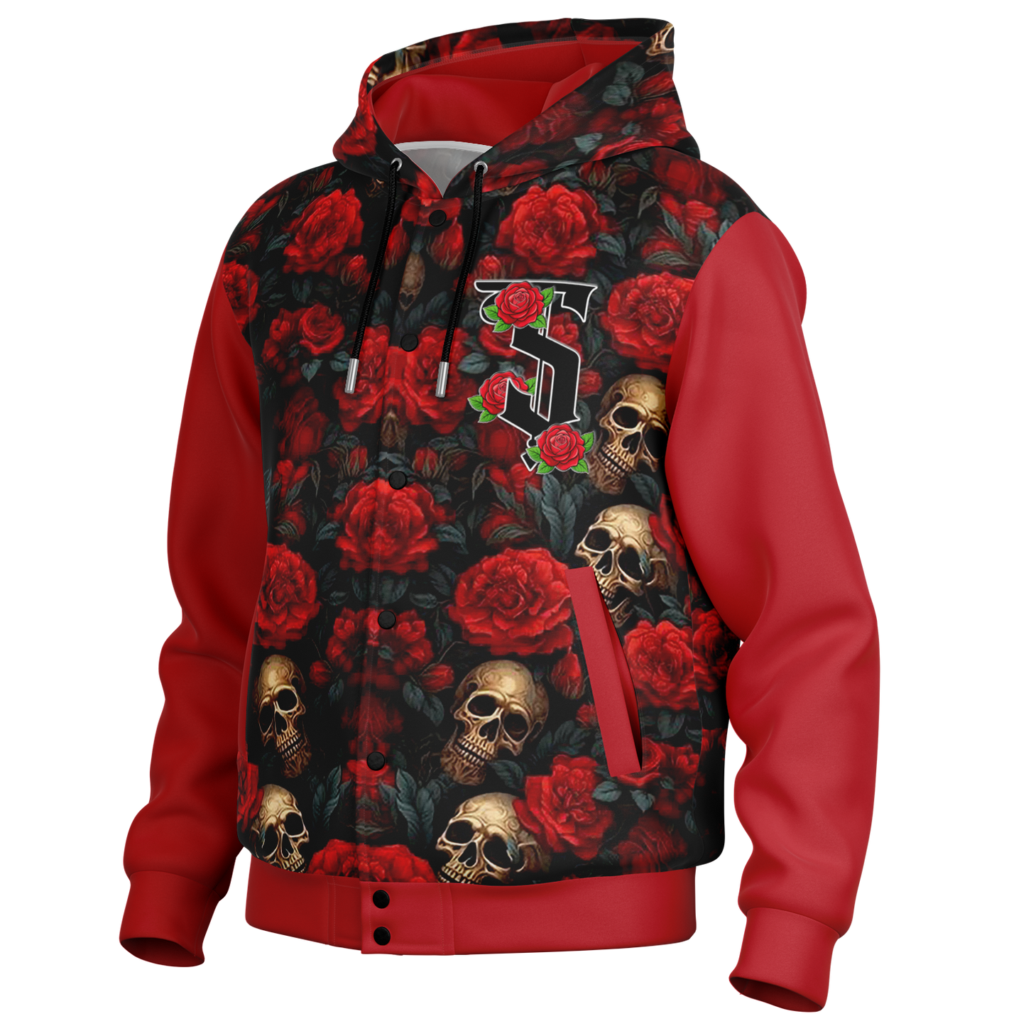 SVGE™ War of the Roses Hooded Baseball Jacket