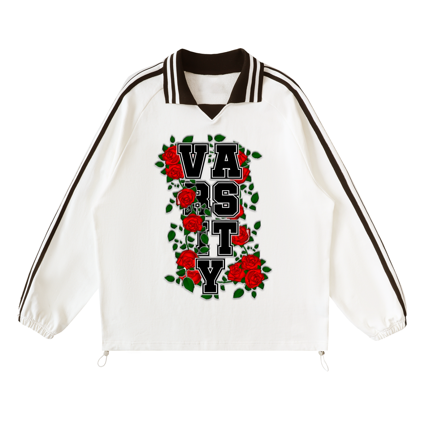 VARSITY™ "All City All-Star" Contrast Striped Lapel Collar Sweatshirt