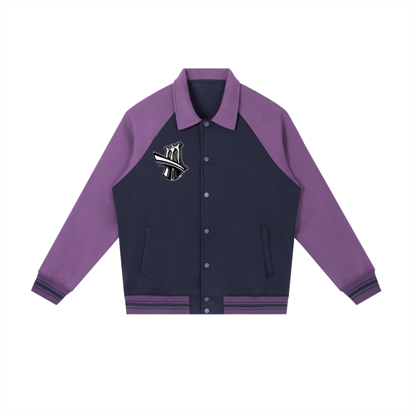 Brooklyn Republic™ "The Varsity" Contrast Raglan Sleeve Baseball Jacket