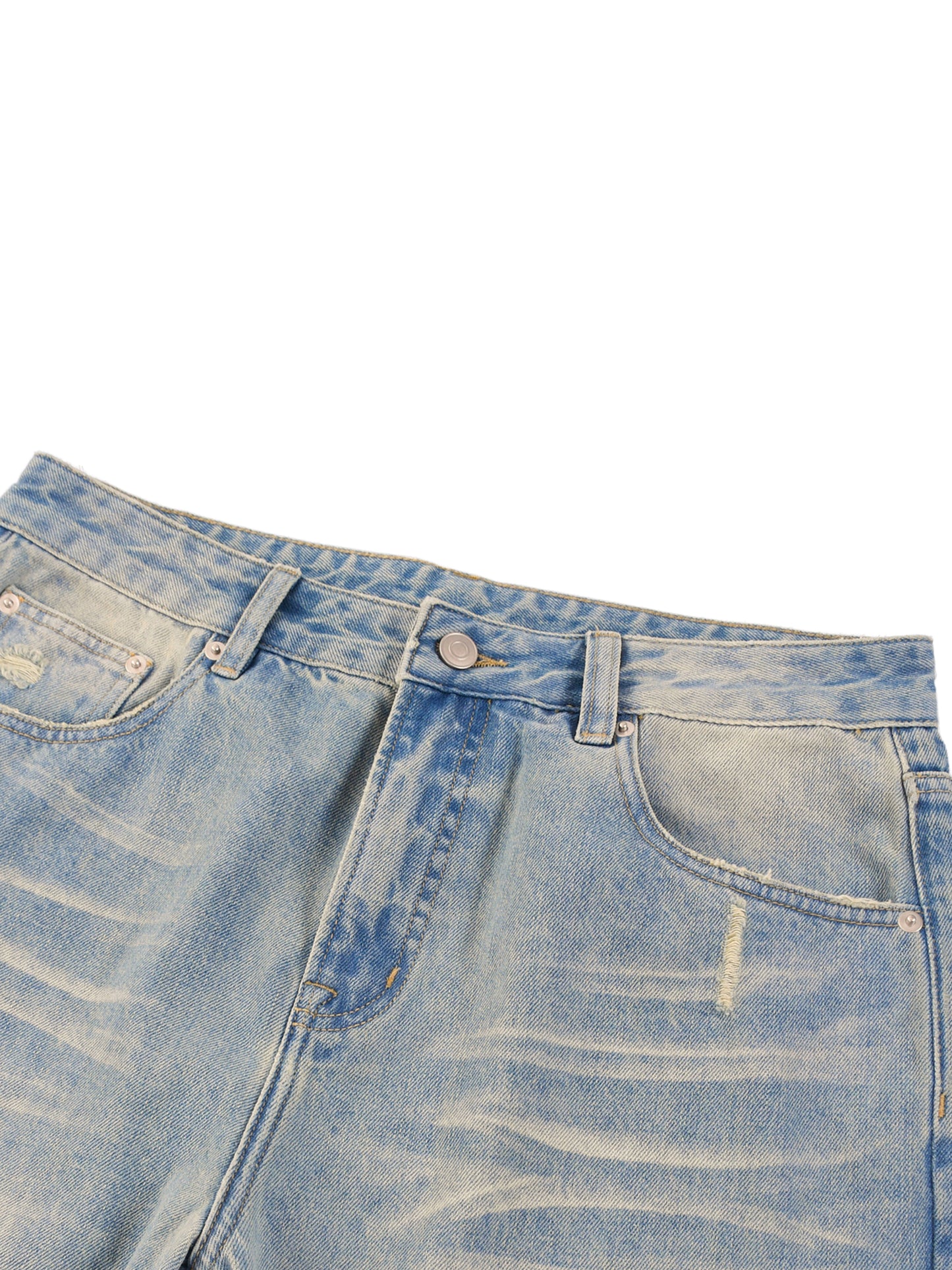 Brooklyn Republic™ "Sunshine" Sun Fade Raw Hem Denim Jeans