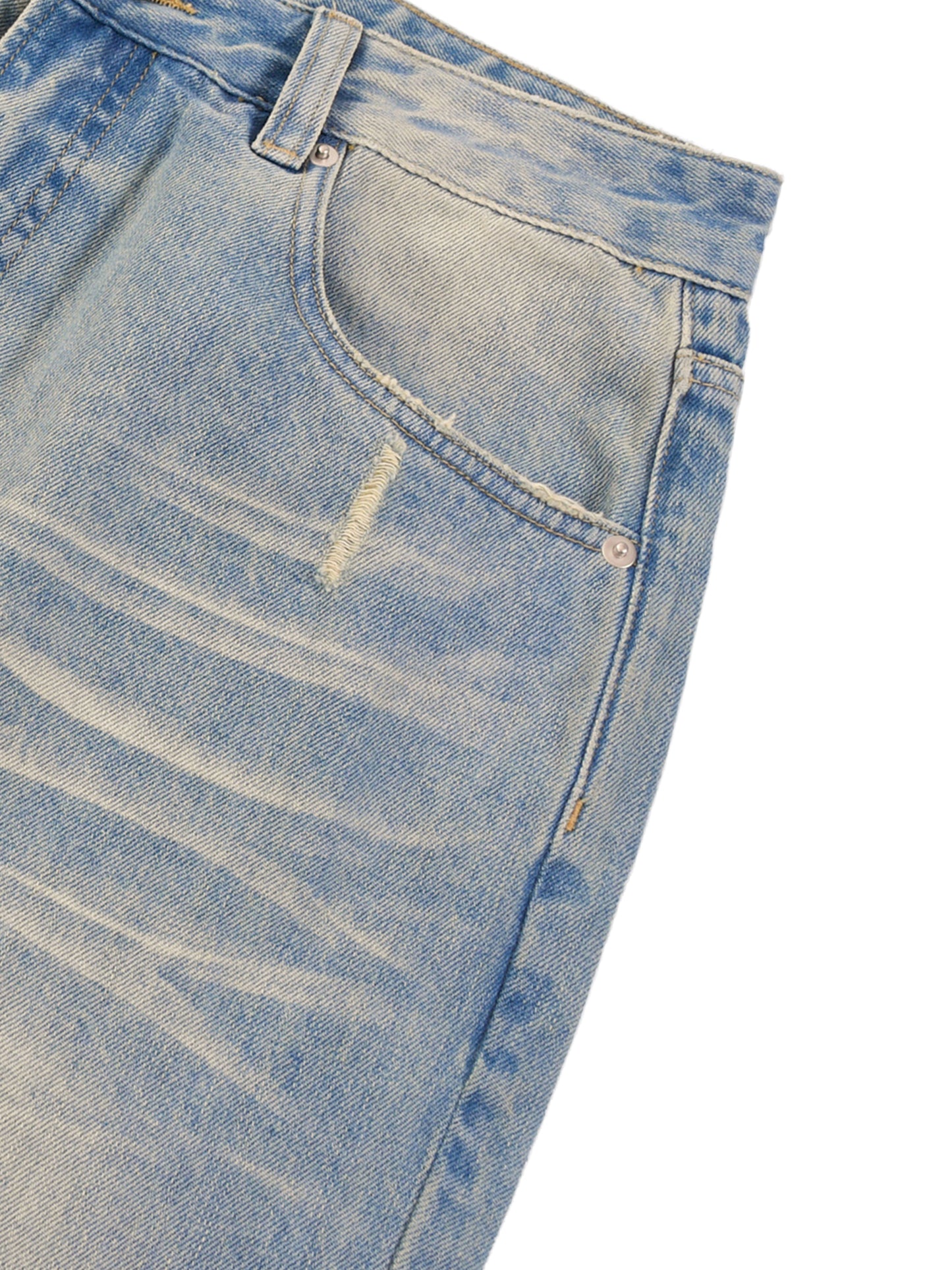 Brooklyn Republic™ "Sunshine" Sun Fade Raw Hem Denim Jeans